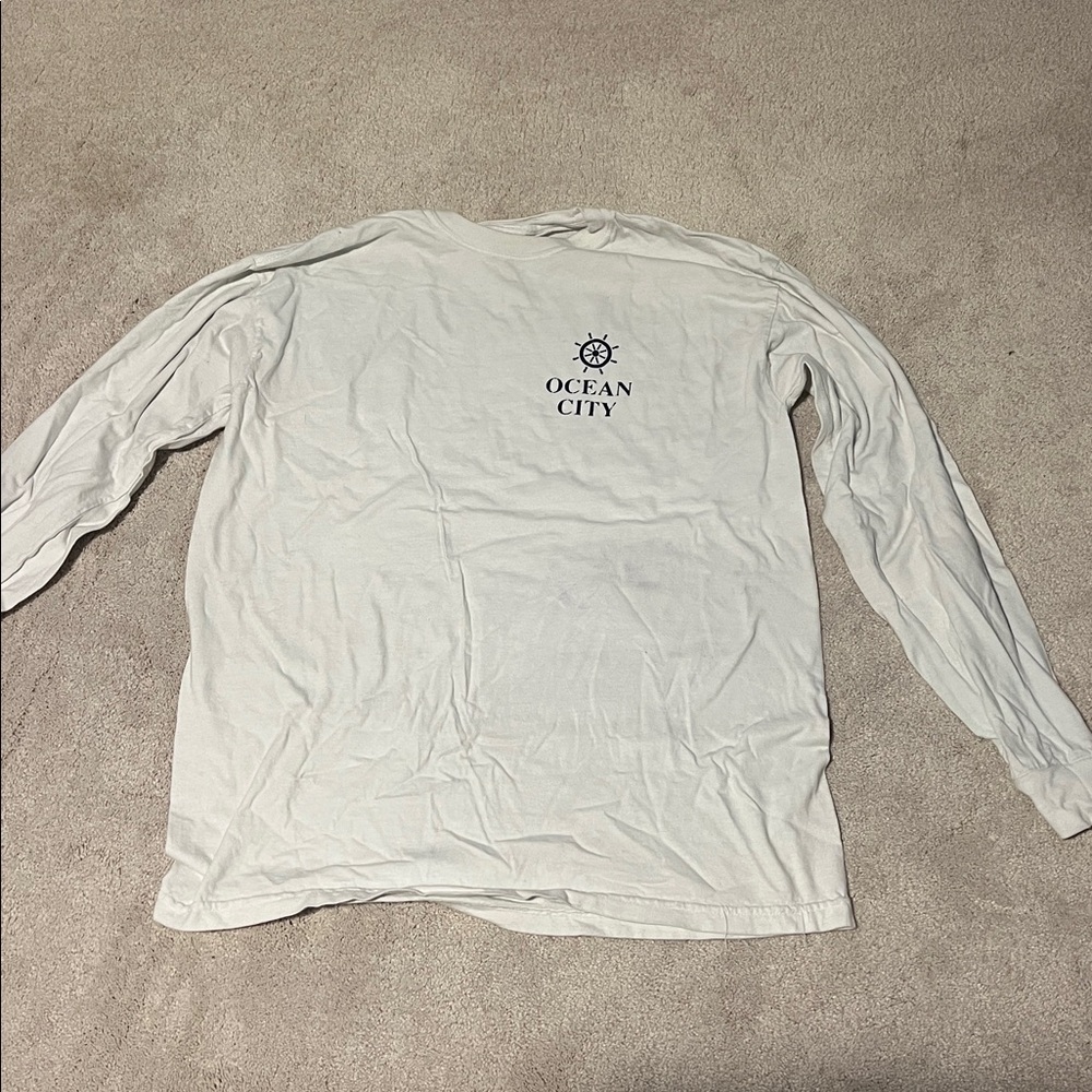 Size medium ocean city comfort colors white long sleeve tee